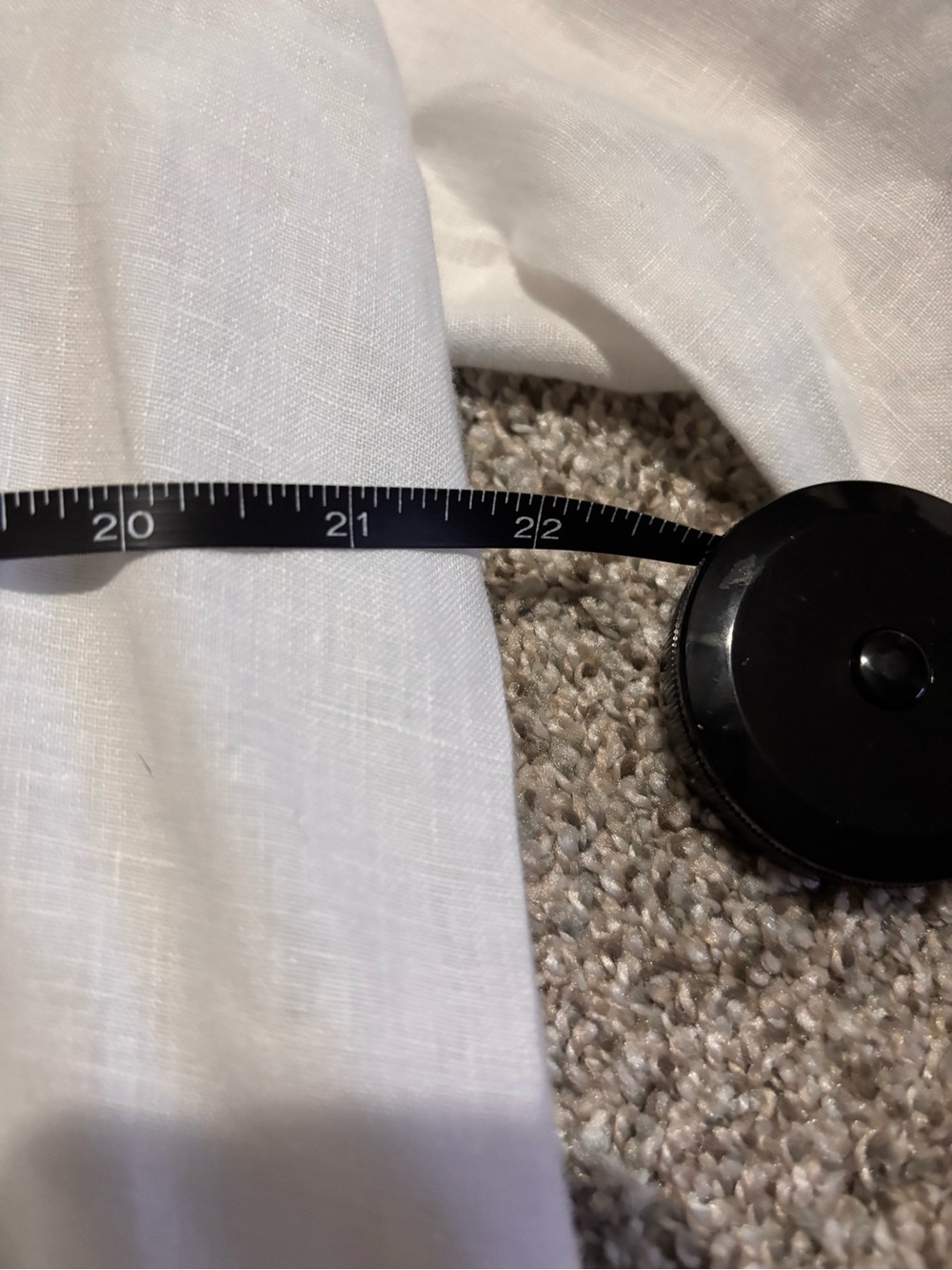 Eileen Fisher White Linen Mandarin-Collar Shirt Dress - Picture 6 of 6